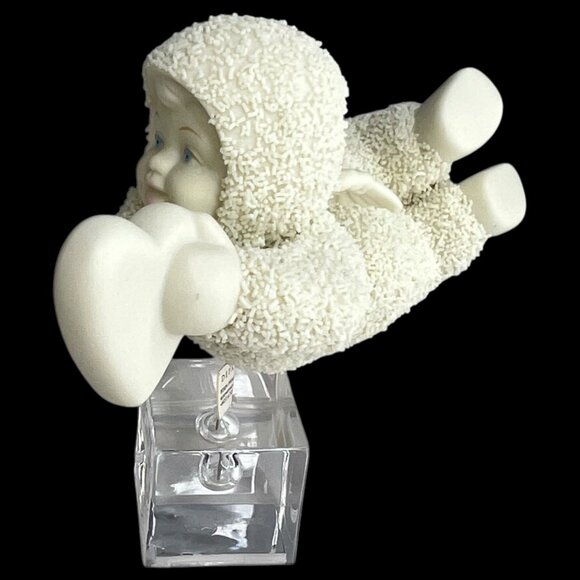 Dept 56 Snowbabies Falling For You Figurine Angle Flying Over Acrylic Cube VTG - Picture 9 of 12